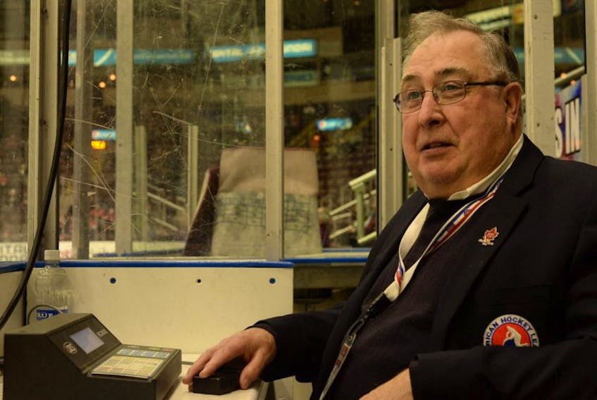Peter Cheeseman has been a timekeeper and clock operator at Mile One Centre or Memorial Stadium since the AHL arrived in St. John’s.


