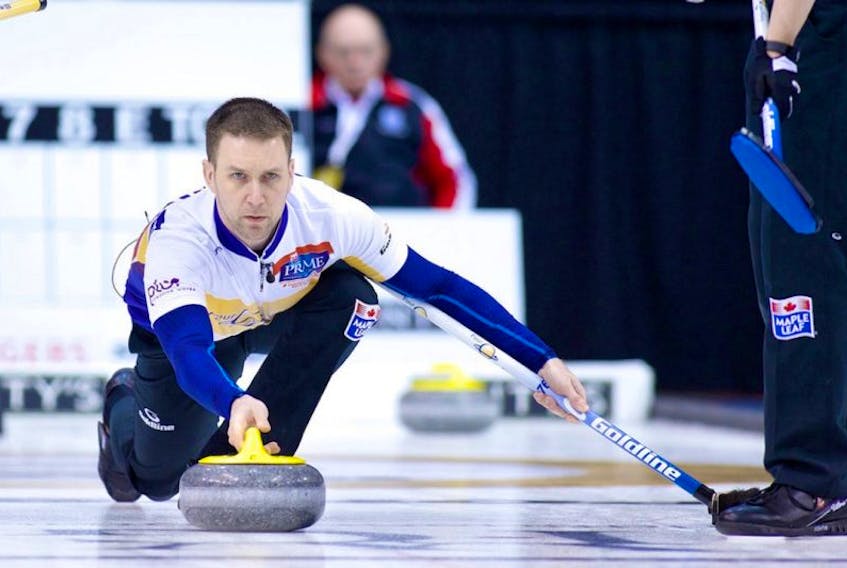 Brad Gushue has his team at 2-0 at the National Grand Slam event in Sault Ste. Marie, Ont., after a 6-4 win over Saskatchewan’s Steve Laycock Wednesday night.