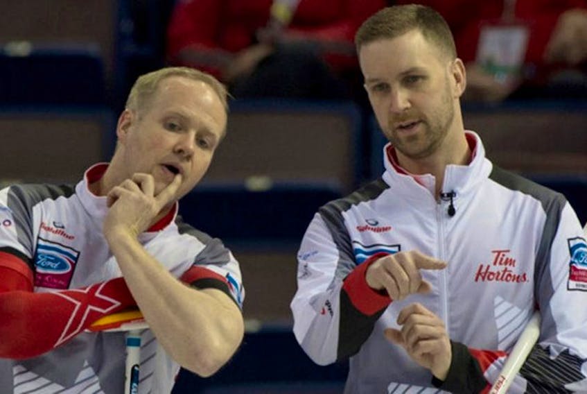Curling Canada photo/Michael Burns
Mark Nichols (left) and Brad Gushue both appreciated the quality of Olympic hockey during  the 2006 Winter Games in Italy and are disappointed the NHL has decided not to participate in the 2018 Olympics in South Korea.
