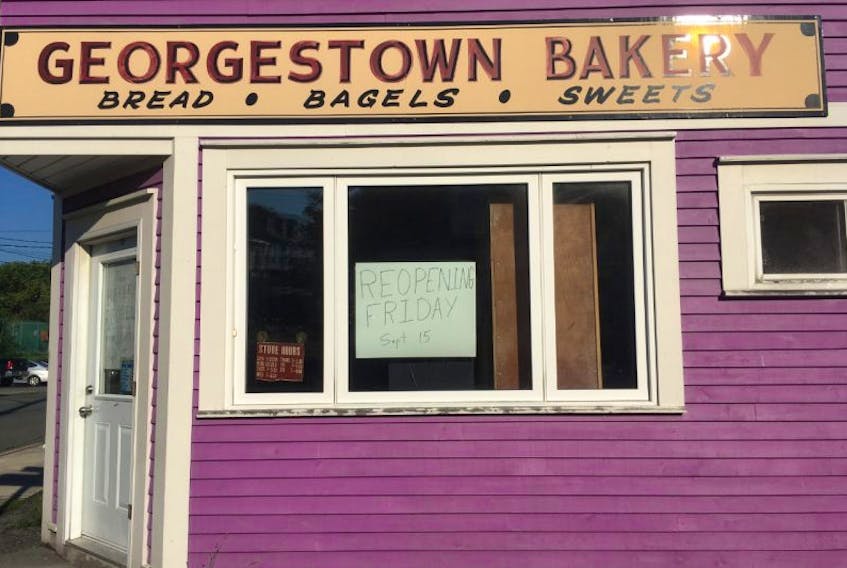 The Georgestown Bakery is getting back to baking — a sign was posted in its window on Thursday advising customers that it will reopen today. The owners had closed the bakery for a few days for personal reasons, previous signs had stated.