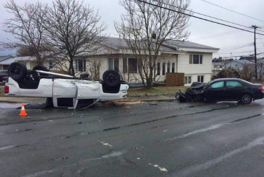 Police say two people were sent to hospital Wednesday morning in a Mount Pearl accident.
