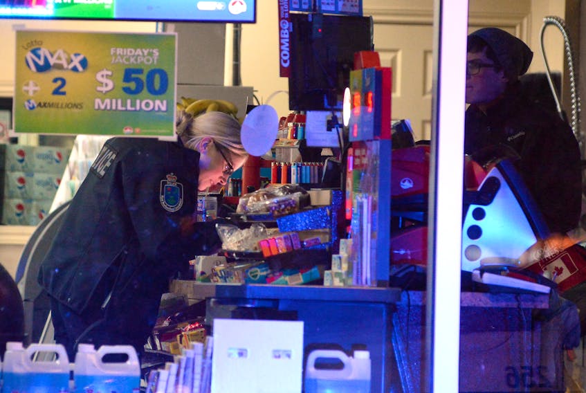 The Royal Newfoundland Constabulary responded to an armed robbery at Marie’s Mini Mart on Hamlyn Road at about 9:30 p.m. Thursday night. Keith Gosse/The Telegram