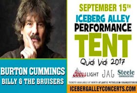 Burton Cummings and July Talk will perform at the Iceberg Alley Performance Tent in St. John’s in September.