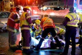 A woman was seriously injured when two pedestrians were struck by a car in Mount Pearl Saturday night. Keith Gosse/The Telegram