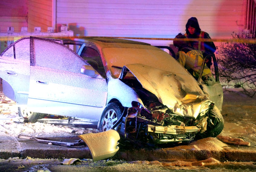 A 19-year-old St. John's woman was pronounced dead at the scene of a two-vehicle collision in Cowan Heights Friday night. Keith Gosse/The Telegram