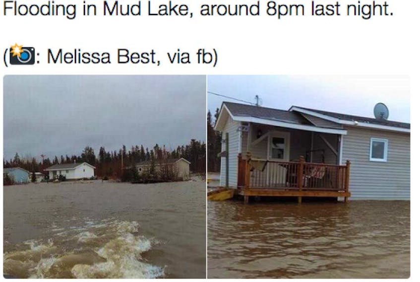 The community of Mud Lake was being evacuated early Wednesday morning.
