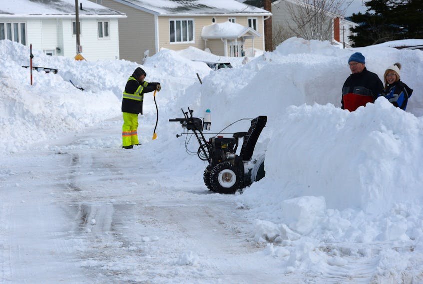 Mount Pearl residents dig out Sunday following Friday’s record-breaking storm. Keith Gosse/The Telegram