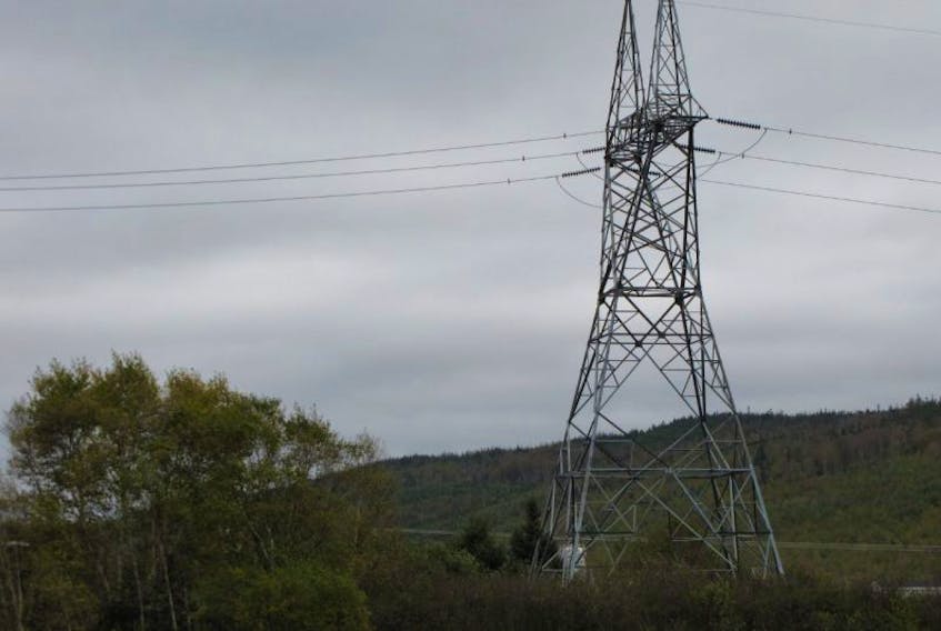 A Hydro transmission tower near Bay d’Espoir.
