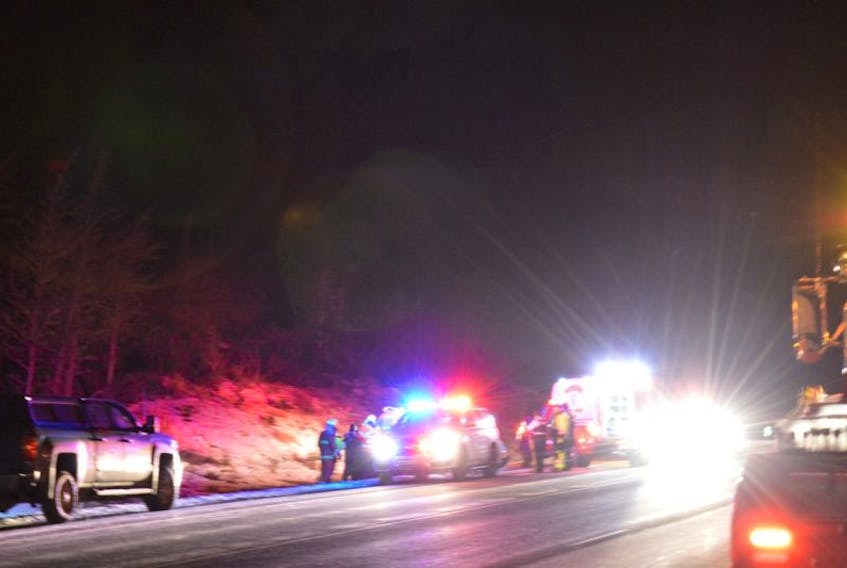 A multi-vehicle collision closed the Trans-Canada highway at the Doe Hills near the exit to Belleview.Tuesday evening. An 86-year-old woman died the following day.
 

 
