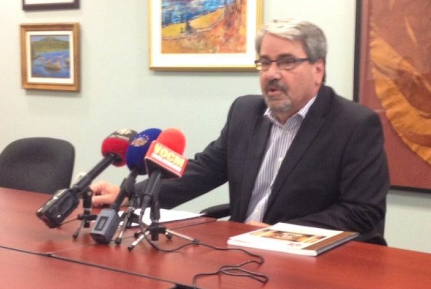 Auditor General Terry Paddon speaks to reporters Friday after releasing his latest report.