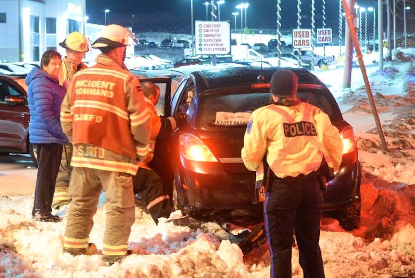 At least two people were taken to hospital Christmas Eve following a two-vehicle collision at the intersection of Kenmount Road and Wyatt Boulevard. 