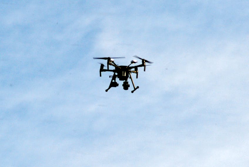 A drone was used during standoff that started in the early morning hours Saturday and ended peacefully at about 1:30 this afternoon. Keith Gosse/The Telegram