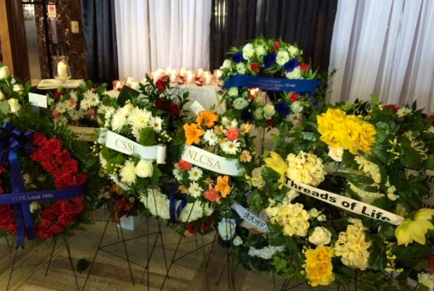 The National Day of Mourning for workers killed on the job was observed at Confederation Building Friday.