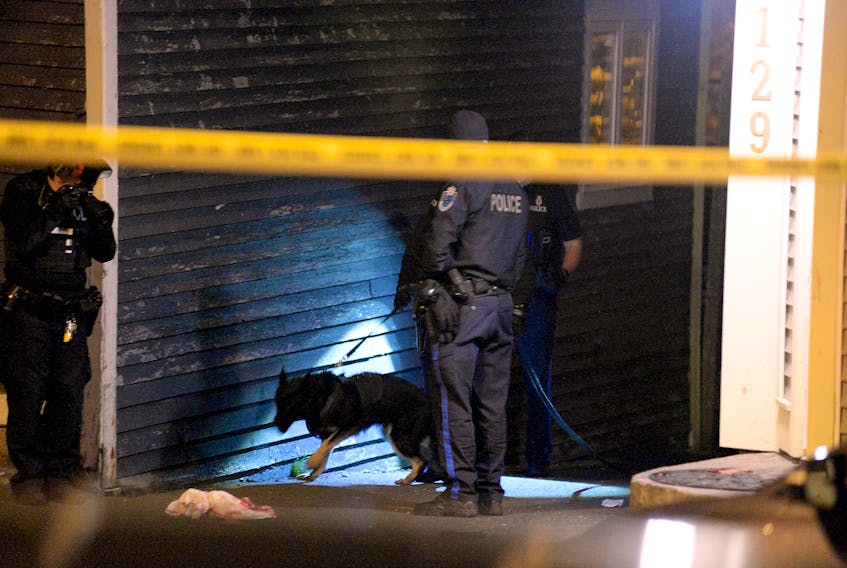 A man was taken to hospital in very serious condition following an apparent shooting in downtown St. John's Tuesday night. Keith Gosse/The Telegram