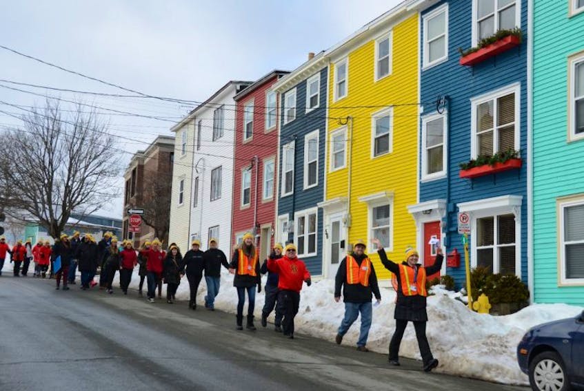 About 400 people walked Saturday afternoon in the Coldest Night of the Year event in St. John’s in support of Choices for Youth. 