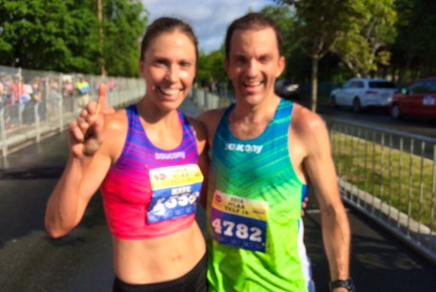 Colin Fewer and Kate Bazeley are the champions of the 89th annual Tely 10 Road Race.