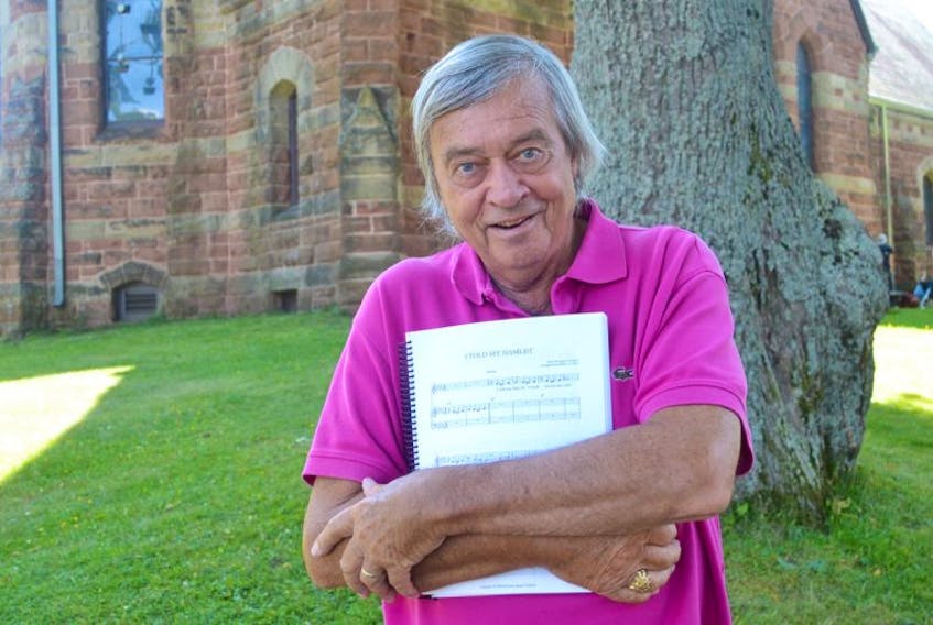 Cliff Jones holds a copy of the music for “Kronborg: 1582”. The Canadian composer is thrilled that a concert performance for the musical he wrote will enjoy an encore performance on Tuesday, Sept. 5, in the Homburg Theatre of Confederation Centre of the Arts at 7:30 p.m. Mary Francis Moore directs the show, and the music supervisor is Bob Foster.