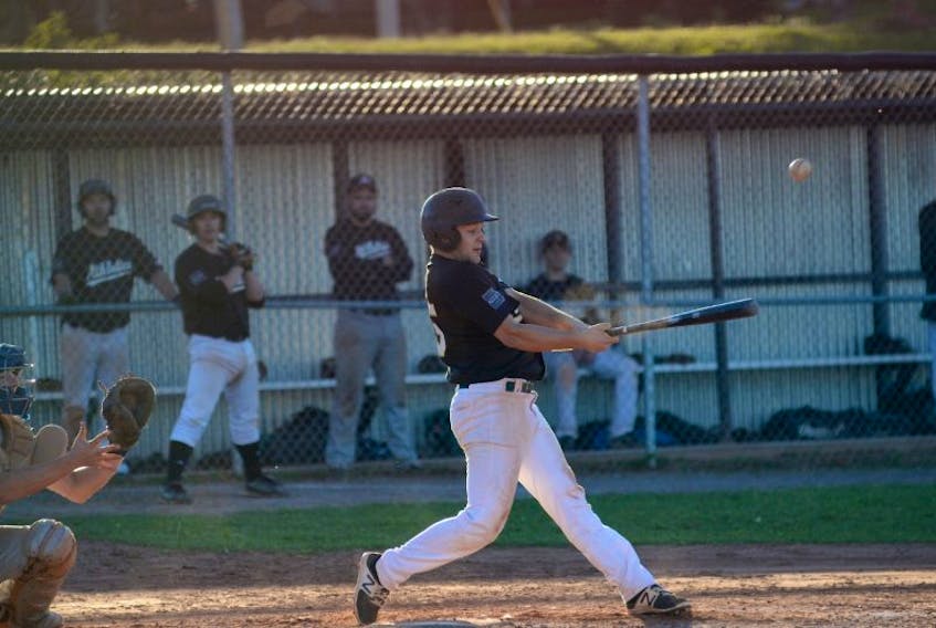 Jonathan Arsenault hit a sacrifice fly in the bottom of the seventh inning for The Alley Stratford Athletics. 