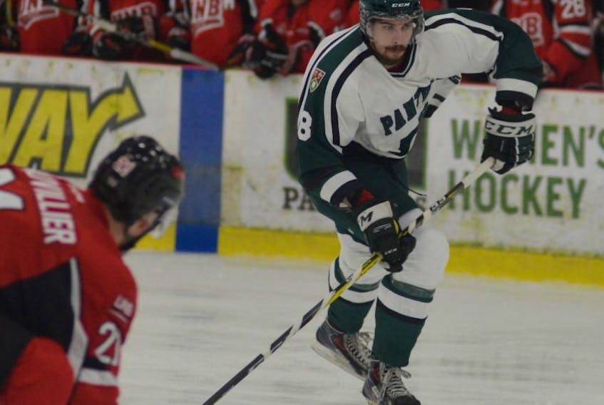 Cody Payne, forward with the UPEI Panthers. Payne leads the Panthers with nine goals and 13 points.
