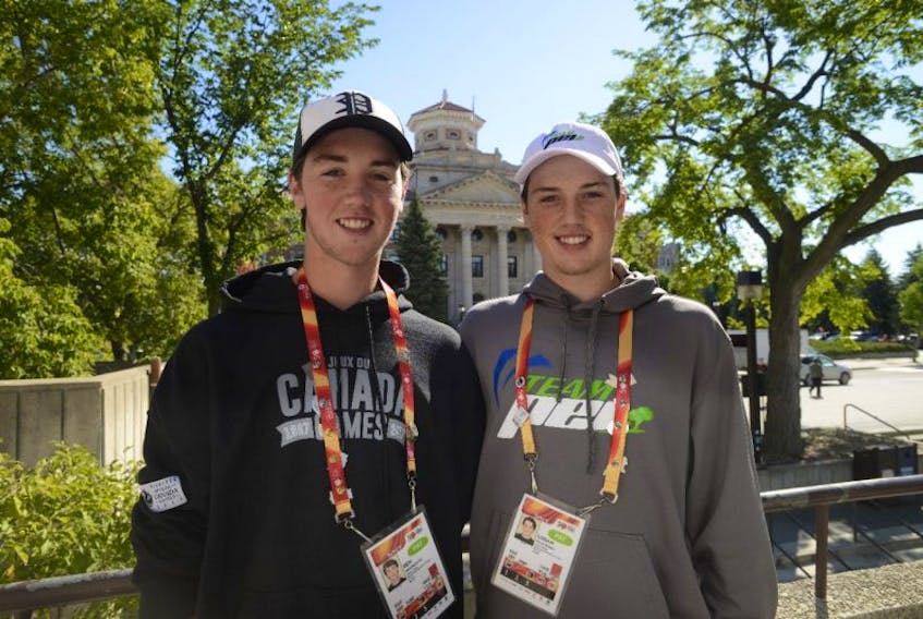 Brothers Ben, left, and Logan MacDougall are staying in Winnipeg for the second week of the Canada Games.