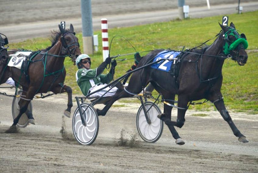 Marc Campbell is pictured handling the reins on Filly Forty Seven at Red Shores at the Charlottetown Driving Park in this file photo.