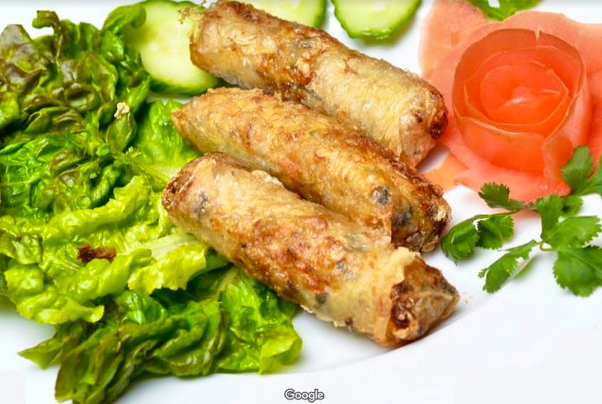 Spring rolls plate from the Pho Vietnam web site.