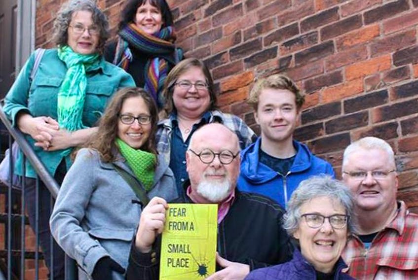 Some of the contributors to the “Fears From a Small Place” share their excitement about the anthology which will be launched May 19 at the Great George in Charlottetown at 7 p.m. Clockwise, from the top, are Laura Chapin, Margo Connors, Sam Rainnie, Rob MacDonald, Ann Thurlow, Dave Stewart, Jenni Zelin and Ivy Wigmore.