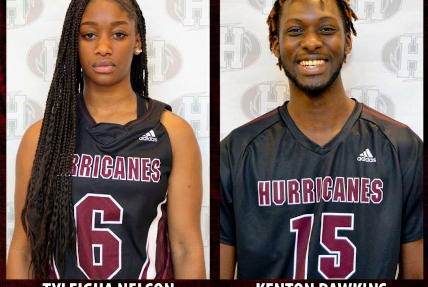 Tyleigha Nelson, left, and Kenton Dawkins are the Holland College Hurricanes athletes of the week.