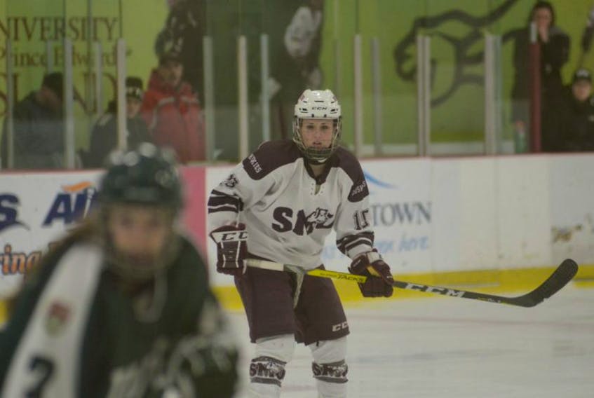 Gemma MacDonald is in her third season with the Saint Mary’s Huskies women’s hockey team.
