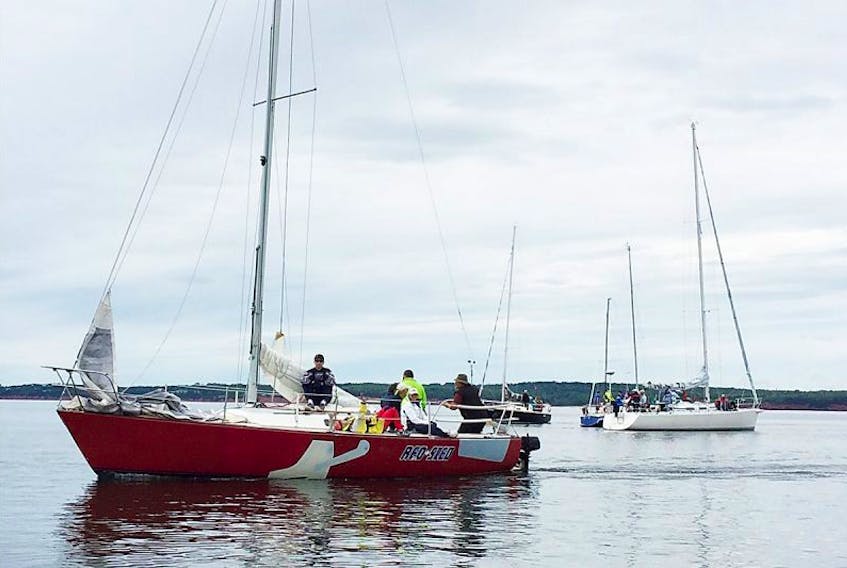 Percy Simmons on the J29 boat named RedSled seen checking in with the East Coast Docks Charlottetown Race Week race committee Thursday.
