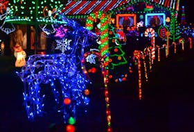 Lights line James Gallant's driveway as part of his annual Christmas display in North Rustico on Nov. 25, 2016.