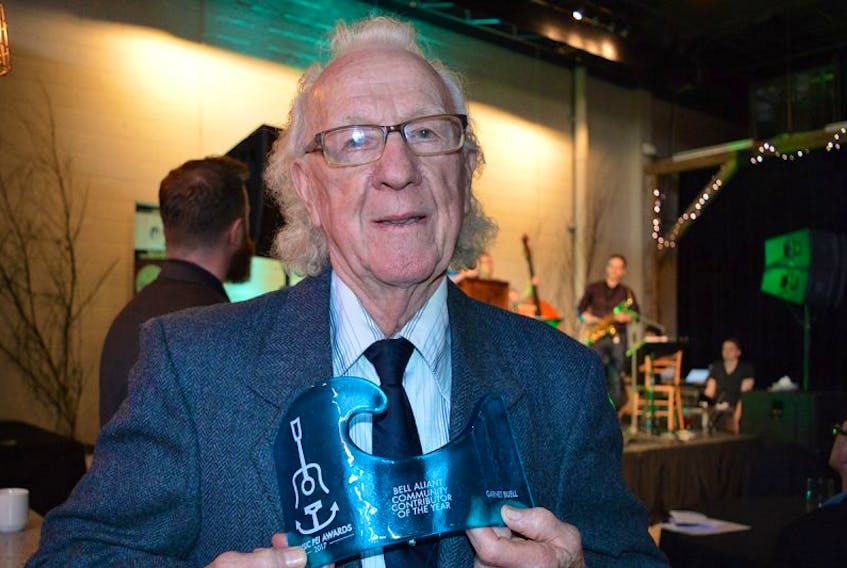 Garnet Buell of Murray River walked away with two awards during the Music P.E.I. awards party in Charlottetown Sunday, including the Lifetime Achievement Award and the Community Contributor of the Year.