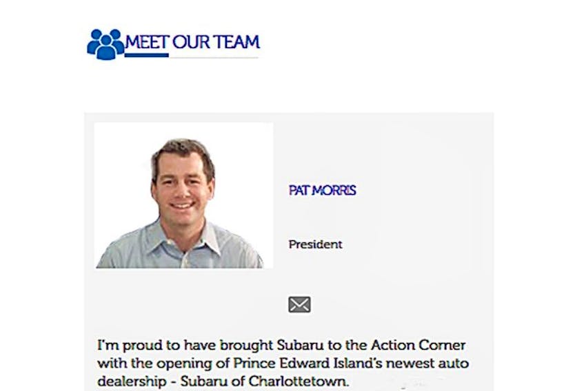 Pat Morris featured on the Subaru of Charlottetown web site.