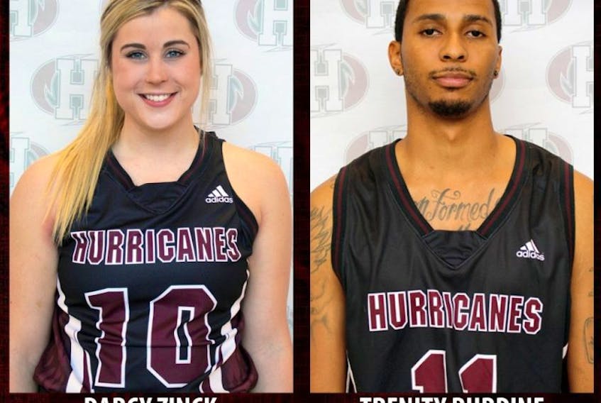 Darcy Zinck and Trenity Burdine have been named the Holland College Hurricanes athletes of the week