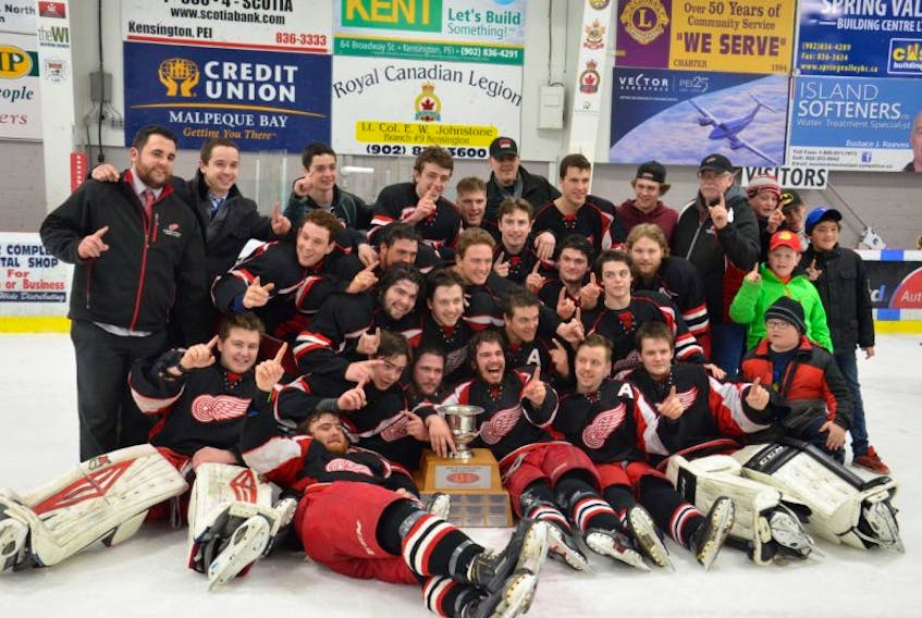 The Arsenault’s Fish Mart Western Red Wings are the Island Junior Hockey League champs.