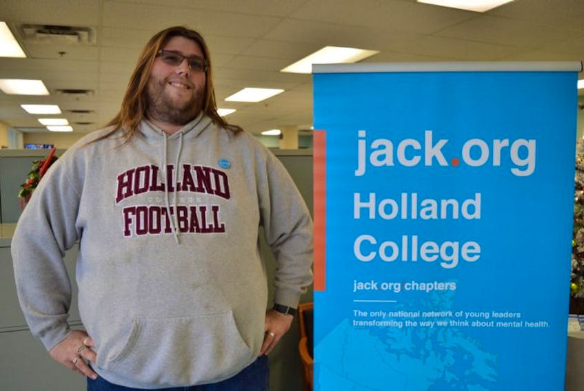 
Daniel Cousins, a second-year Holland College student, has helped the college create its own www.jack.org chapter. Jack.org is a student-led mental health organization and promotes mental health awareness and informs people about services that exist to help sufferers.
