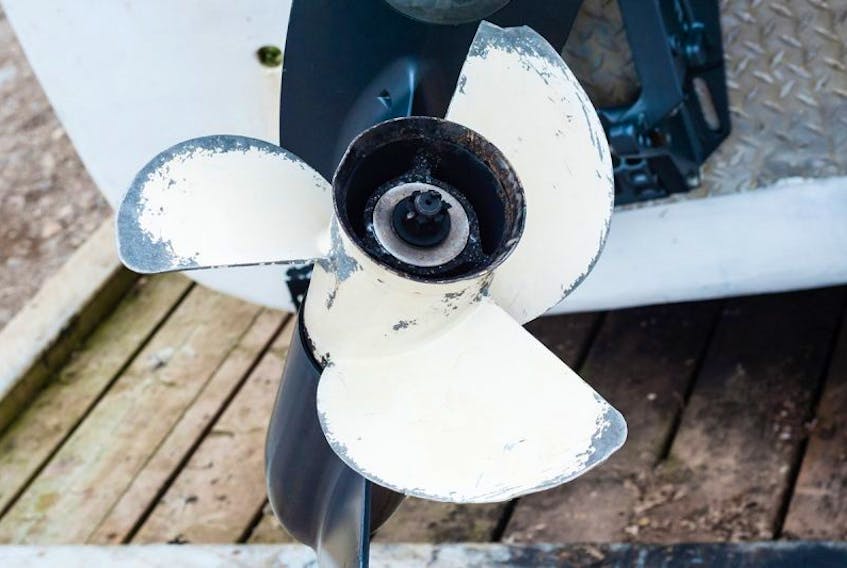 Outboard motor metal propeller