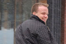 FILE PHOTO: Steven Green leaves provincial court in Charlottetown Tuesday after pleading guilty to dangerous driving last year in an incident captured on video of him spinning out of control in his Porsche.