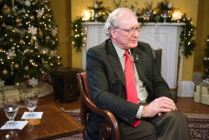 Premier Wade MacLauchlan speaks to Teresa Wright, the Guardian's chief political reporter, during his year end interview recently in Fanningbank.