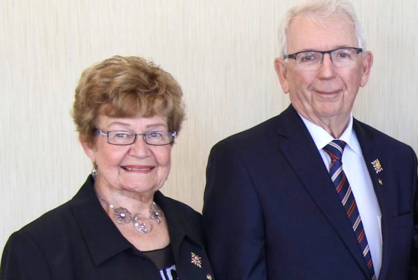 P.E.I. Lt.-Gov. Frank Lewis and his wife Dorothy are captured in this Holland College file photo from the school's graduation ceremony in 2014.