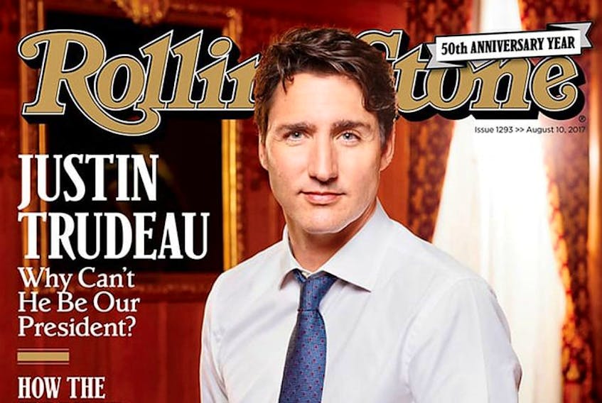 Justin Trudeau featured on the cover of Rolling Stone.