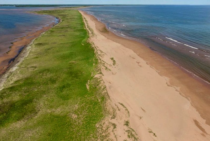 This is an aerial view of the Cascumpec Sandhills that have been donated to the Nature Conservancy of Canada by Halifax businessman, Ian Oulton.