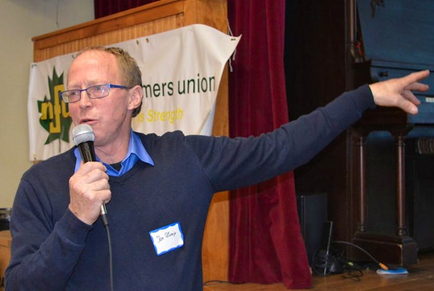 Jan Slomp, president of the National Farmers Union, was the guest speaker at Tuesday’s convention of the NFU’s District 1, Region branch in Milton. Slomp spoke about his concerns over the state of farm income in Canada.