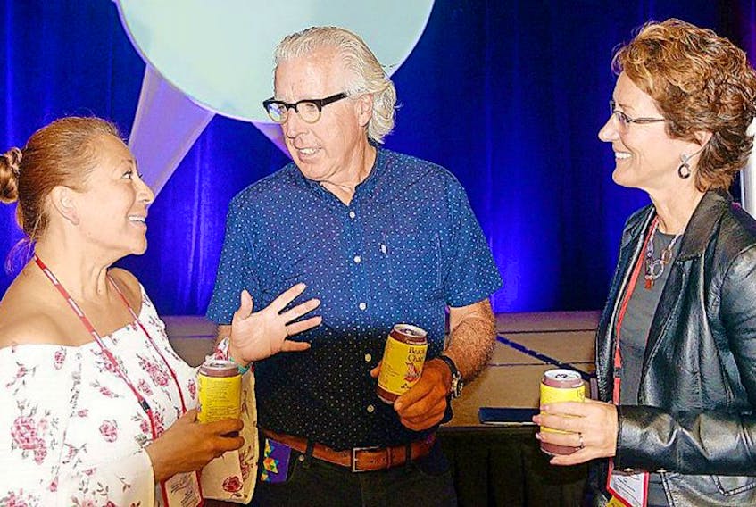 From left, Rose Timmerman Gitzi, chair of the Canadian Society of Professional Event Planners (CanSPEP), chats with keynote speaker Kevin Murphy and Ann Worth, executive director with Meetings and Conventions P.E.I., during the final day of the CanSPEP conference held in Charlottetown on the weekend. The conference brought more than 100 meeting and event planners from across Canada to P.E.I.
