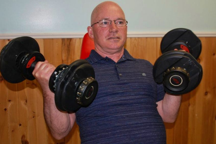 Stroke survivor Tim Bolger of Charlottetown embraces life even though he cannot lift what he used to in his home gym, the quality and quantity of his golf has suffered, and he is unable to return to work for now. 