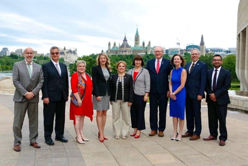 P.E.I. Premier Wade MacLauchlan, fourth right, minister responsible for Acadian and Francophone Affairs, participated in the 2017 Ministerial Conference on the Canadian Francophonie recently. Recognizing Canada’s bilingual character and its two official languages as key Canadian values, the annual meeting took place in Ottawa in the context of Canada’s 150th anniversary of Confederation. 