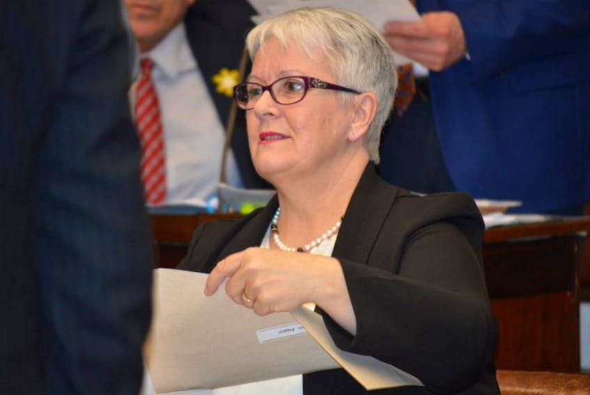 Transportation Minister Paula Biggar in the P.E.I. legislature Wednesday. 