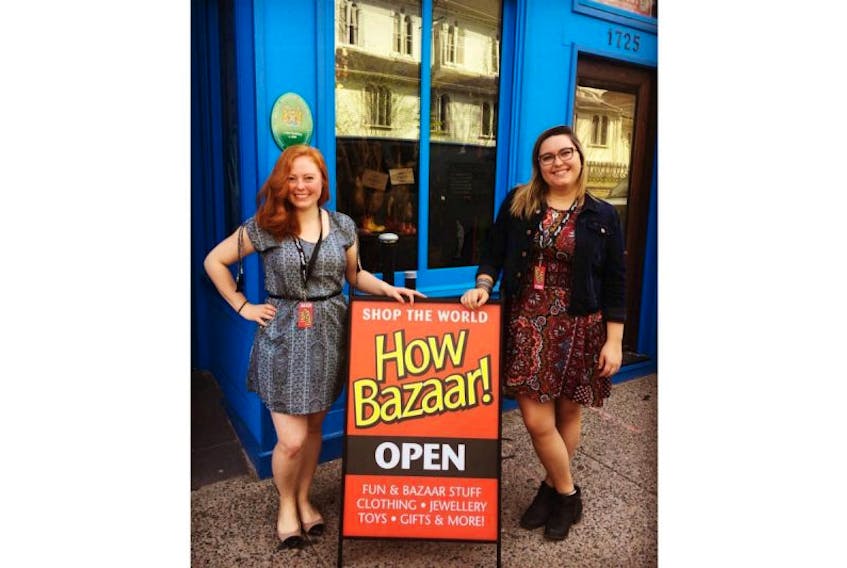 How Bazaar employees Jessie Lawrence, left, and Avery Hillstrom celebrate the opening of the store’s new Halifax location at 1727 Barrington St. last weekend. After several years of managing the P.E.I. business’ Cavendish location, Hillstrom will now be running the Halifax store.