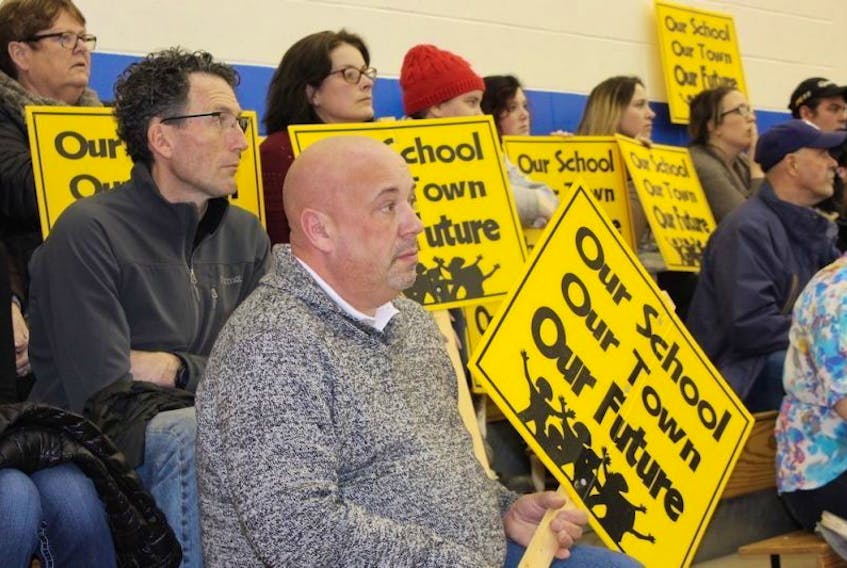 Members from Georgetown Elementary School’s home and school association attended an Island-wide rally at Kinkora Regional High School earlier this year to protest school closures.