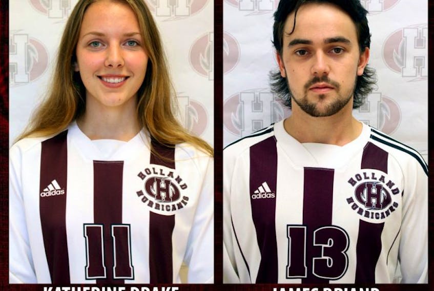 Katherine Dewar and James Briand have been named athletes of the week by Holland College.